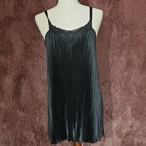 Victoria Secrets Elegant Black Lace Pleated Dress